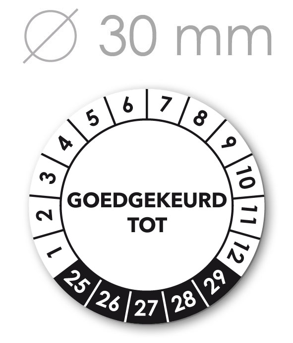 Goedgekeurd tot 5 jaargangen 30 mm ZWART